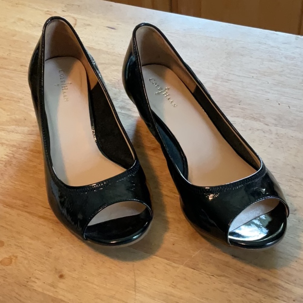 Cole Haan Women's Black Peep Toe Shoes